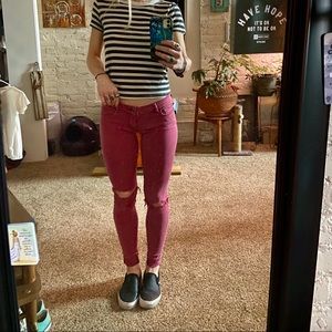 Bullhead Stretchy Burgundy Jeans